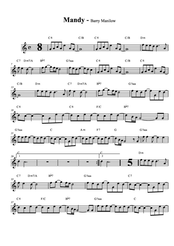 Partitura da música Mandy v.5