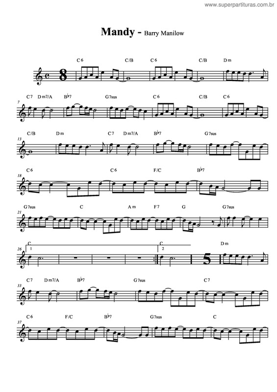 Partitura da música Mandy v.6