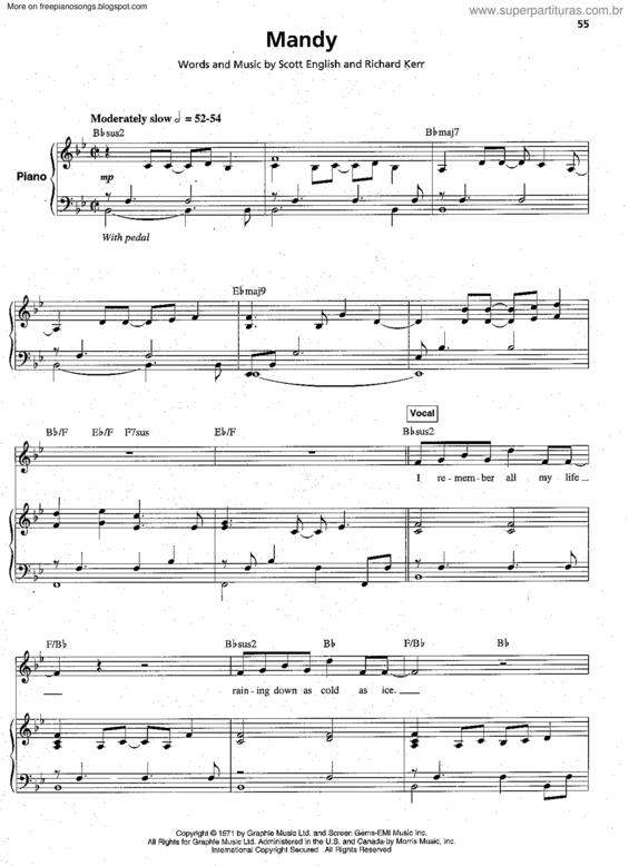 Partitura da música Mandy v.7