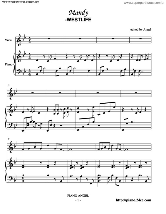 Partitura da música Mandy v.8