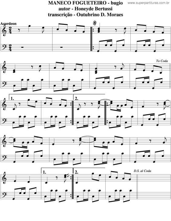 Partitura da música Maneco Fogueteiro