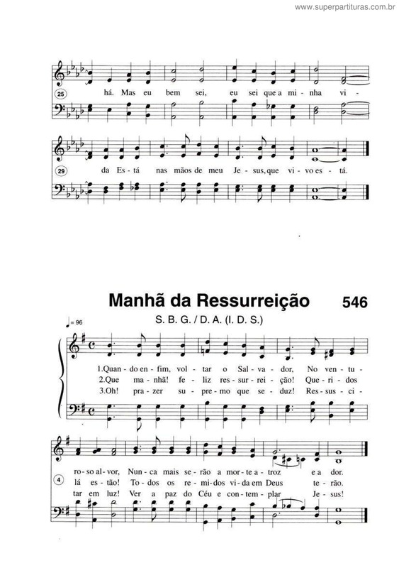 Partitura da música Manhã Da Ressurreição