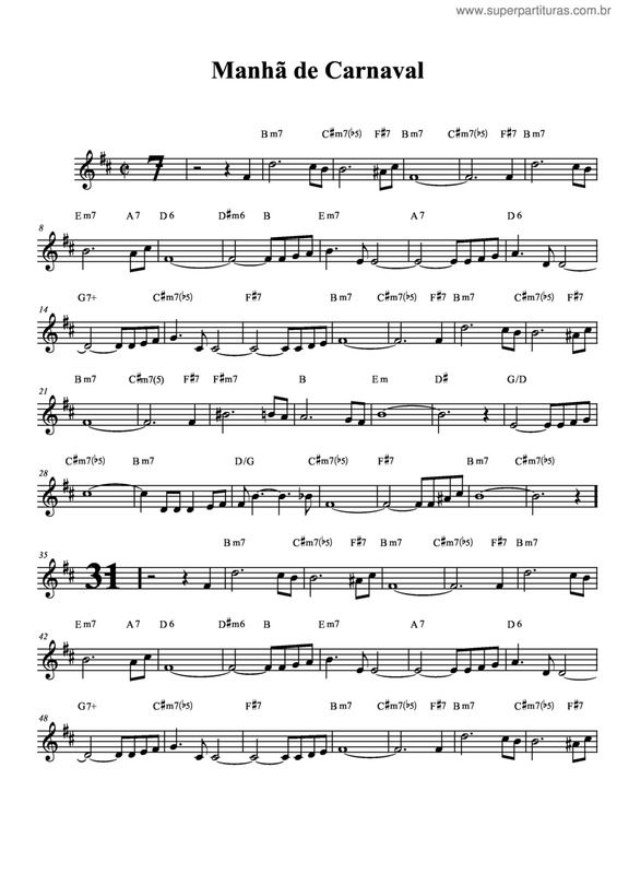 Partitura da música Manhã De Carnaval v.12