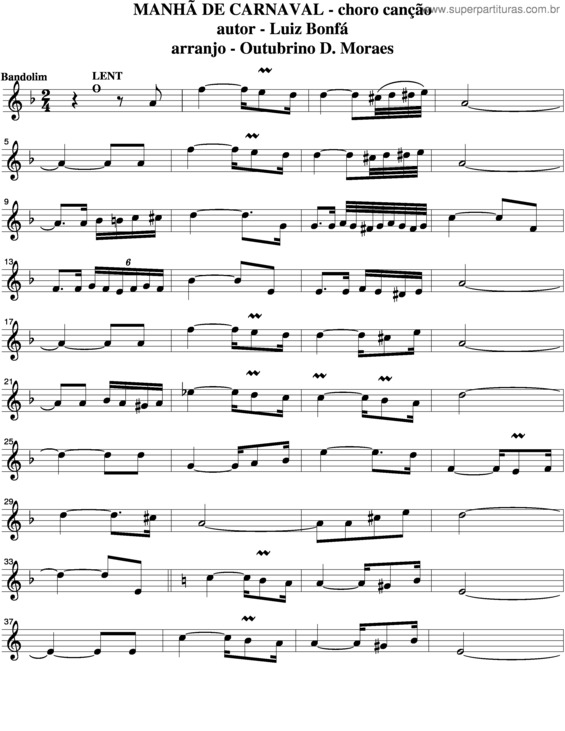 Partitura da música Manhã De Carnaval v.4