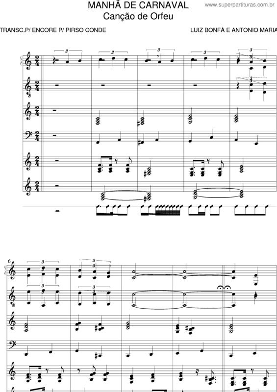 Partitura da música Manhã De Carnaval v.7