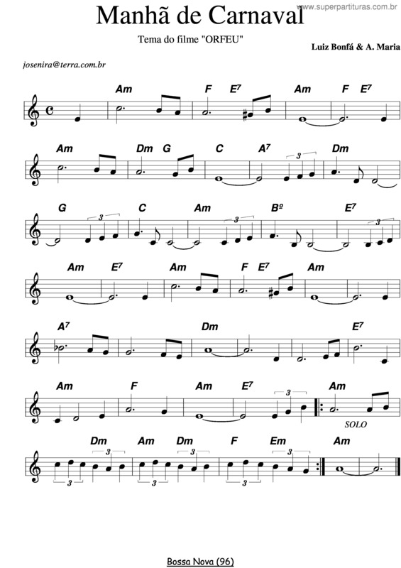 Partitura da música Manhã De Carnaval v.8