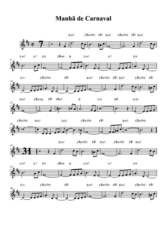 Partitura da música Manhã de Carnaval v.9