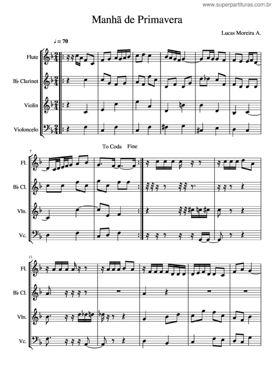 Partitura da música Manhã De Primavera