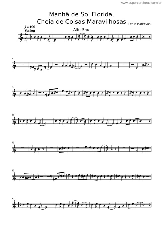 Partitura da música Manhã De Sol Florida, Cheia De Coisas Maravilhosas – Tim Maia