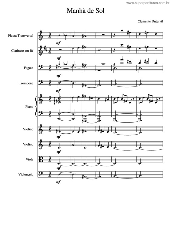 Partitura da música Manha De Sol Versao Da Capo 15/05