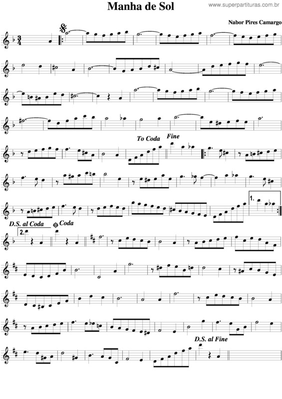 Partitura da música Manhã De Sol