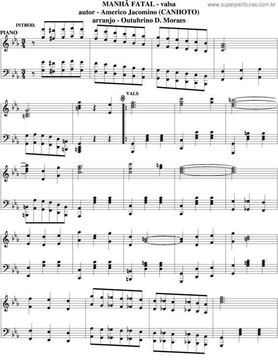 Partitura da música Manhã Fatal v.3