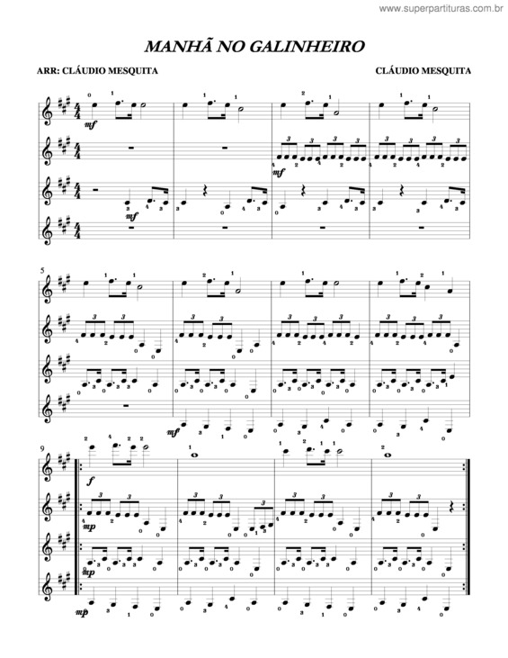 Partitura da música Manhã No Galinheiro