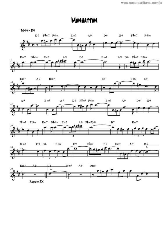 Partitura da música Manhattan v.4