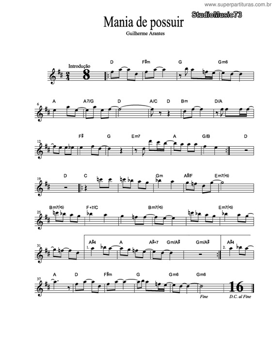 Partitura da música Mania De Possuir