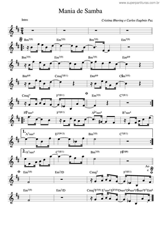 Partitura da música Mania De Samba