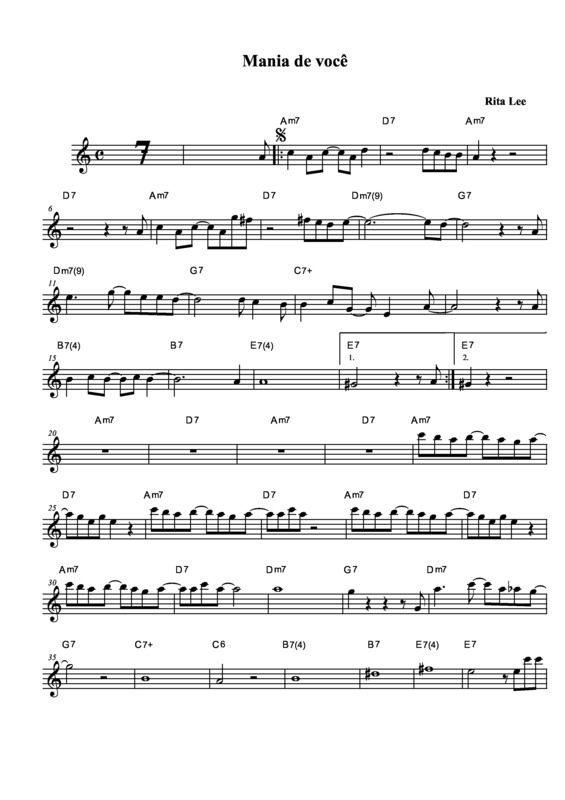 Partitura da música Mania de Você v.5