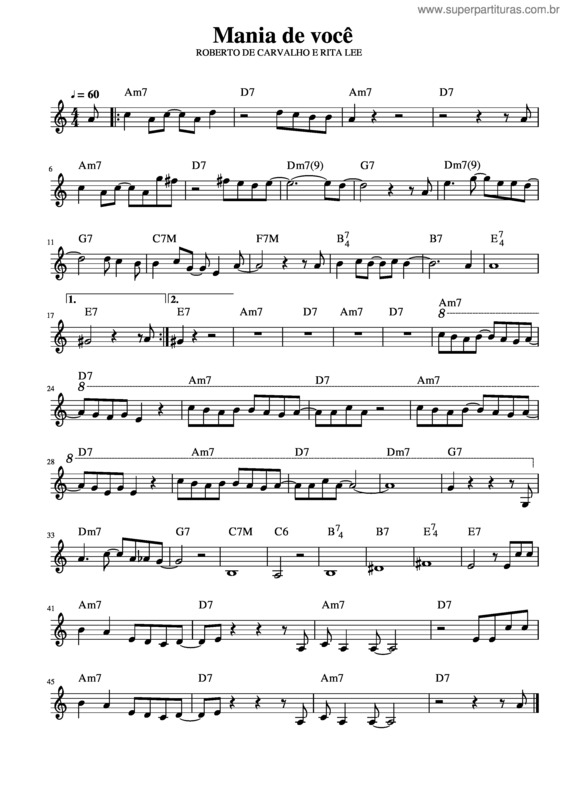 Partitura da música Mania_De_Você