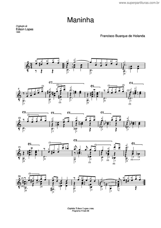 Partitura da música Maninha v.2