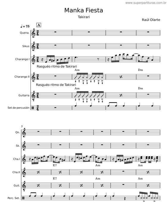 Partitura da música Manka Fiesta