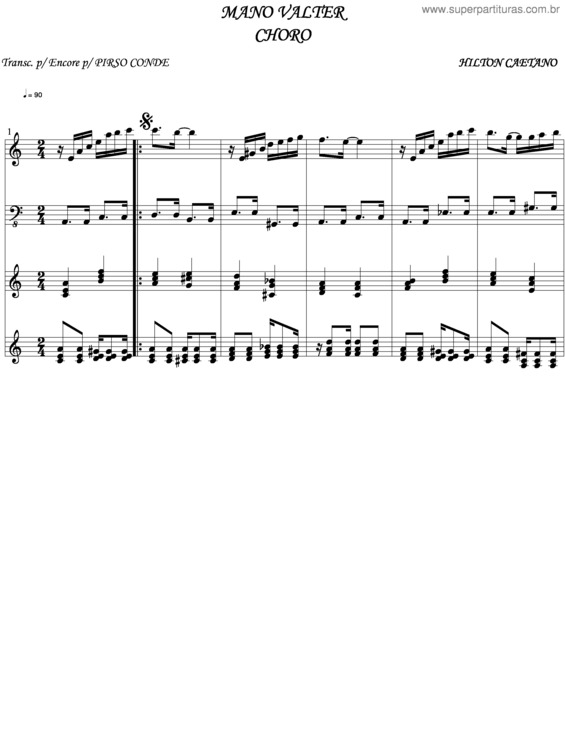 Partitura da música Mano Valter