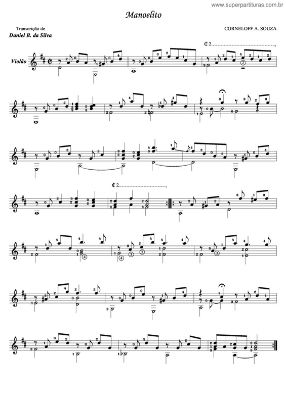 Partitura da música Manoelito