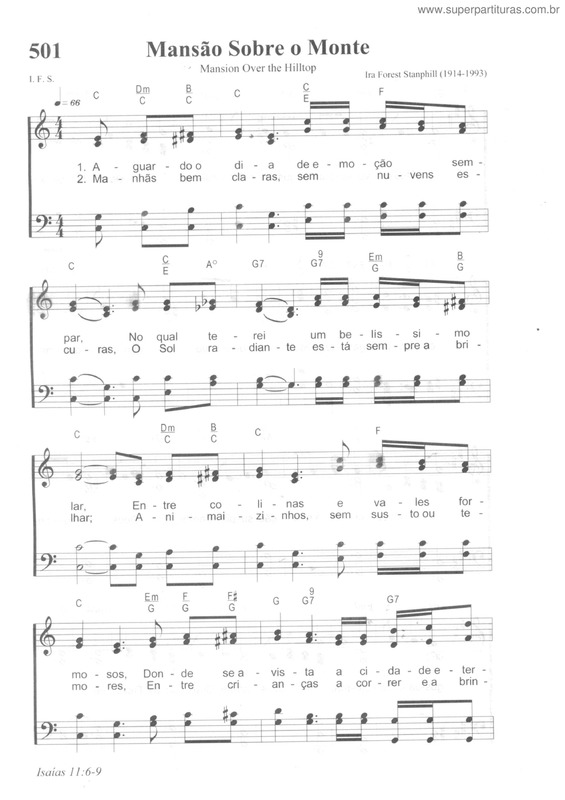 Partitura da música Mansão Sobre O Monte