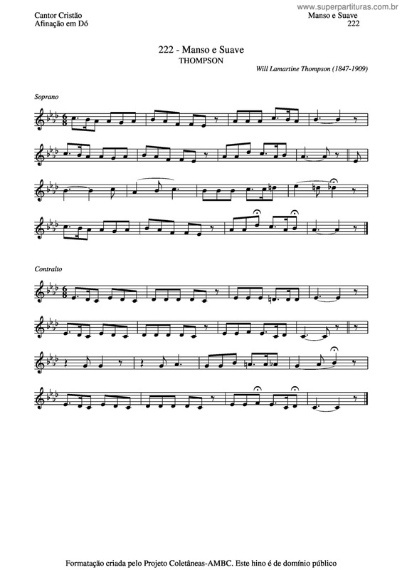 Partitura da música Manso E Suave v.5