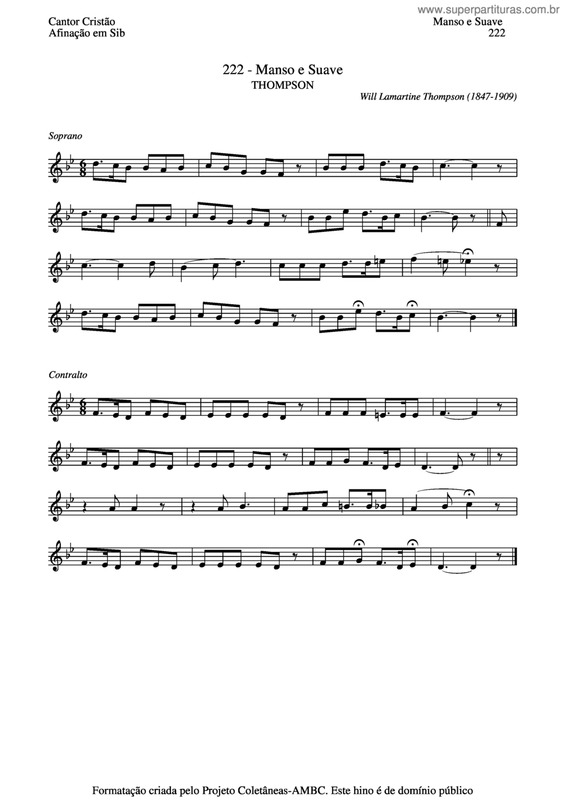 Partitura da música Manso E Suave v.6