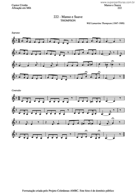 Partitura da música Manso E Suave v.7