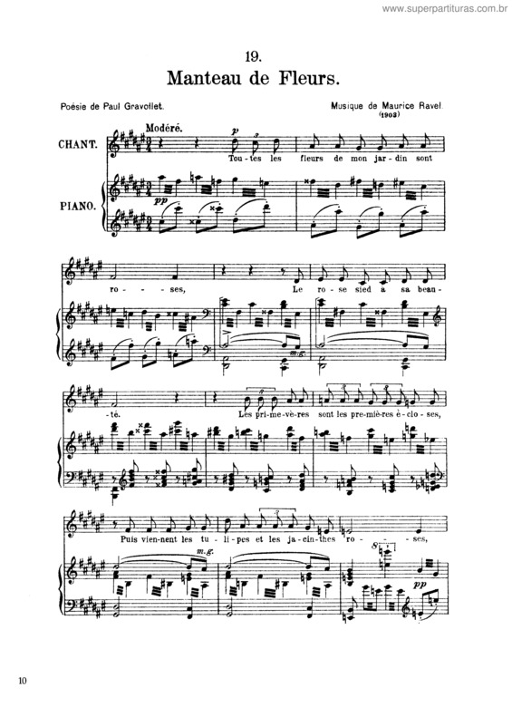 Partitura da música Manteau des fleurs
