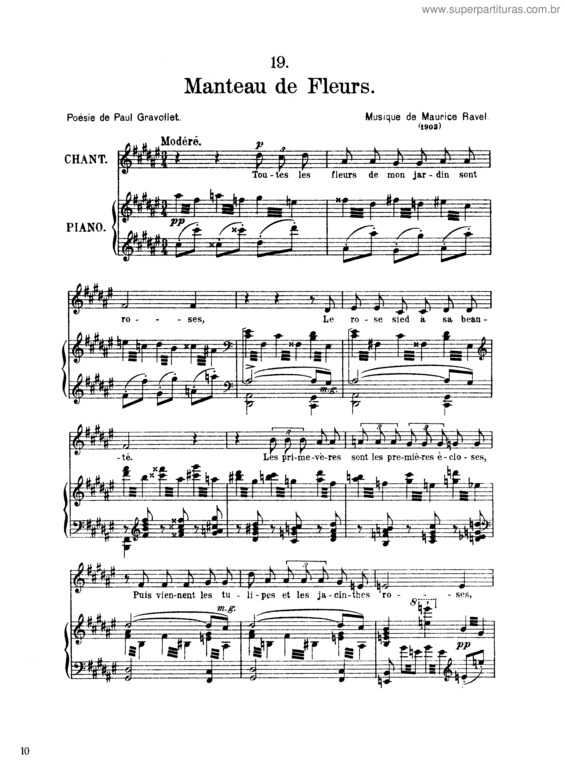 Partitura da música Manteau des fleurs