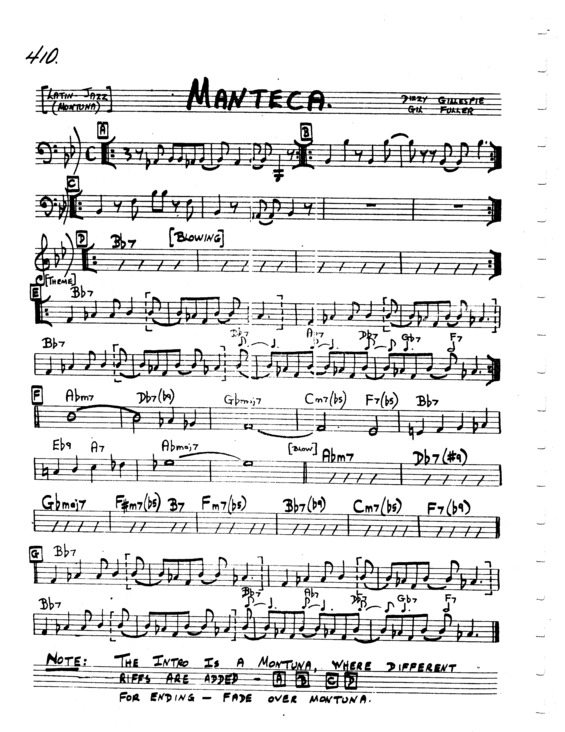 Partitura da música Manteca v.5