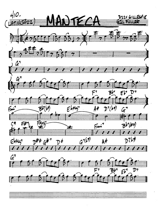 Partitura da música Manteca