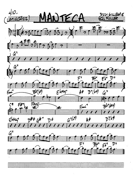 Partitura da música Manteca