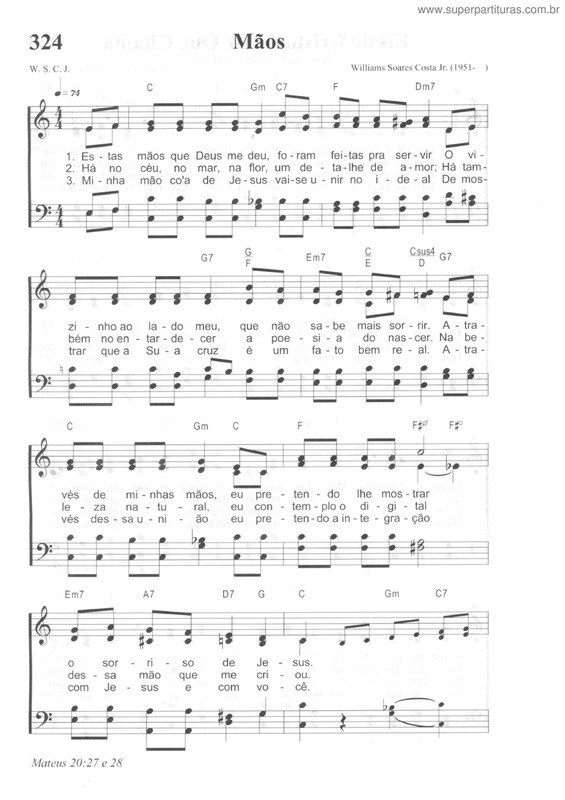 Partitura da música Mãos