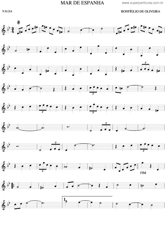 Partitura da música Mar De Espanha v.2