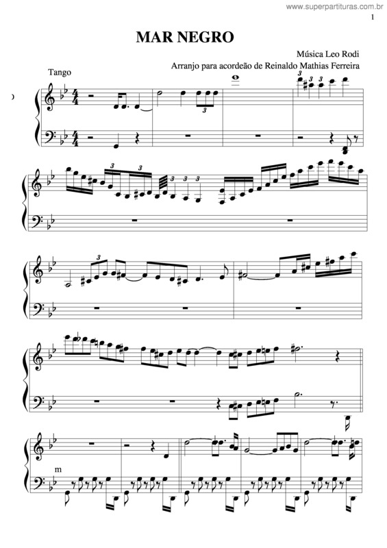 Partitura da música Mar Negro