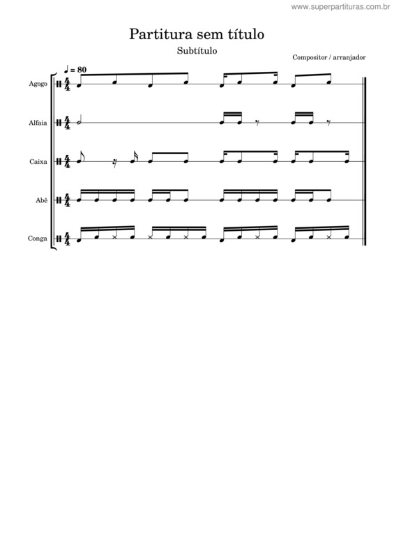 Partitura da música Maracatu Luanda Base