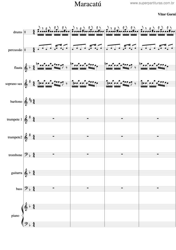 Partitura da música Maracatú