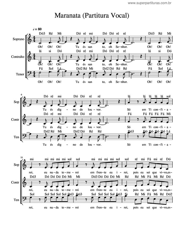 Partitura da música Maranata v.15