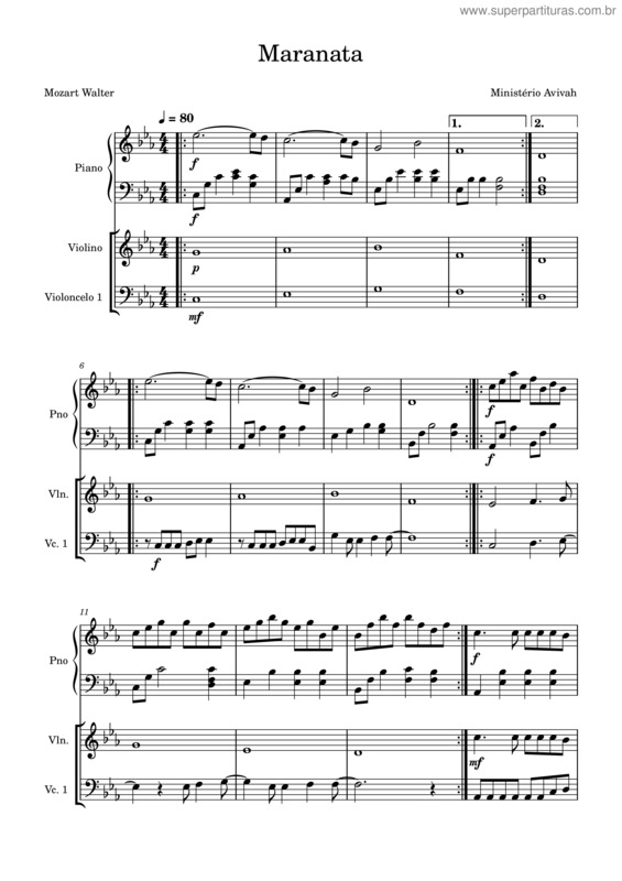 Partitura da música Maranata v.19