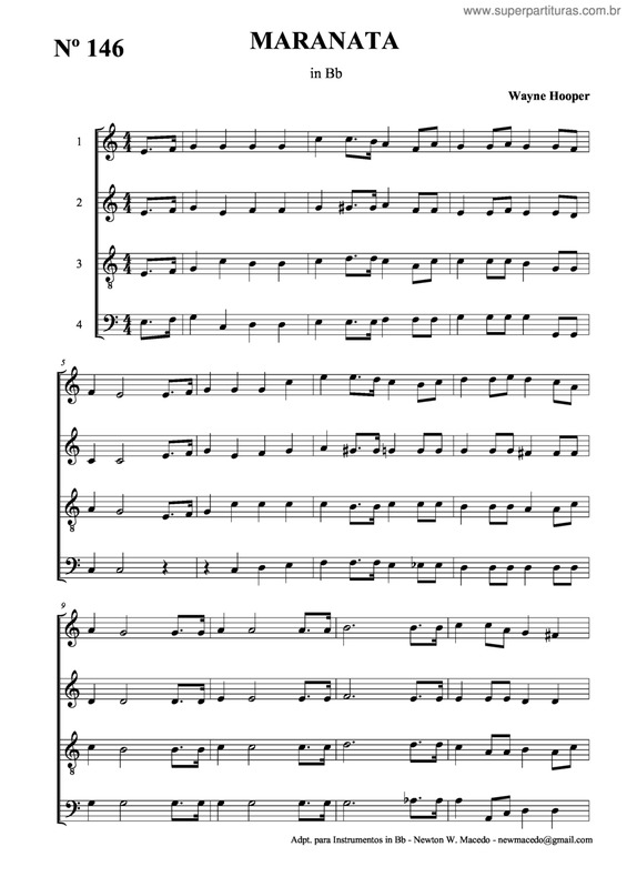 Partitura da música Maranata v.3