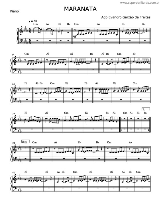 Partitura da música Maranata v.38