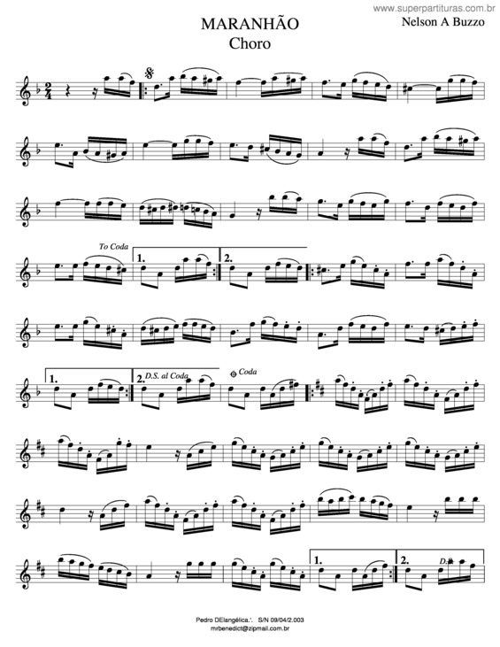 Partitura da música Maranhão