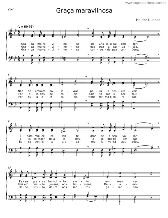 Partitura da música Maravilhosa Graça – Haldor Lillenas v.2
