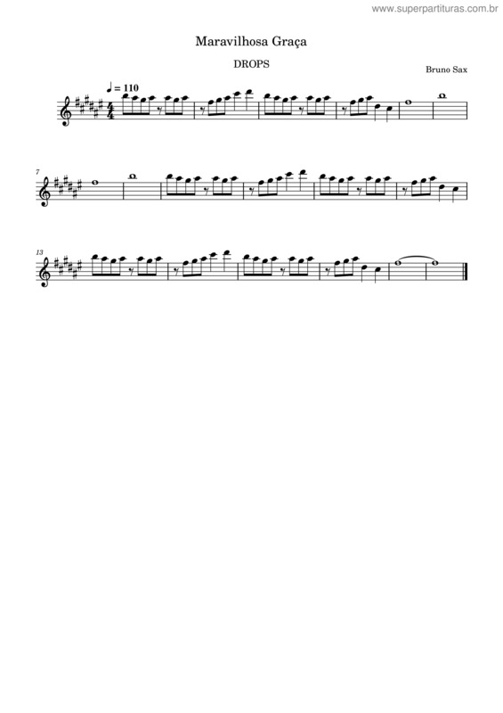 Partitura da música Maravilhosa Graça – Unknown Author