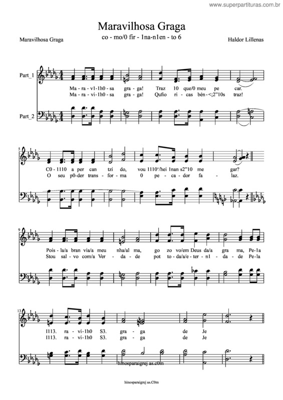 Partitura da música Maravilhosa Graça v.11