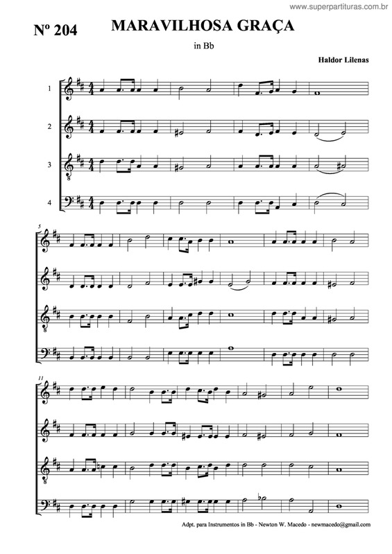 Partitura da música Maravilhosa Graça v.5