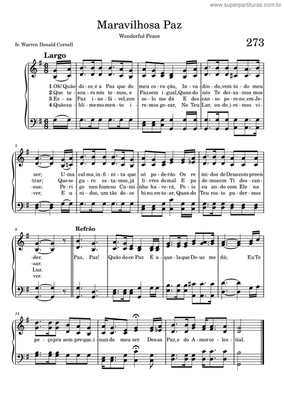 Partitura da música Maravilhosa Paz v.2